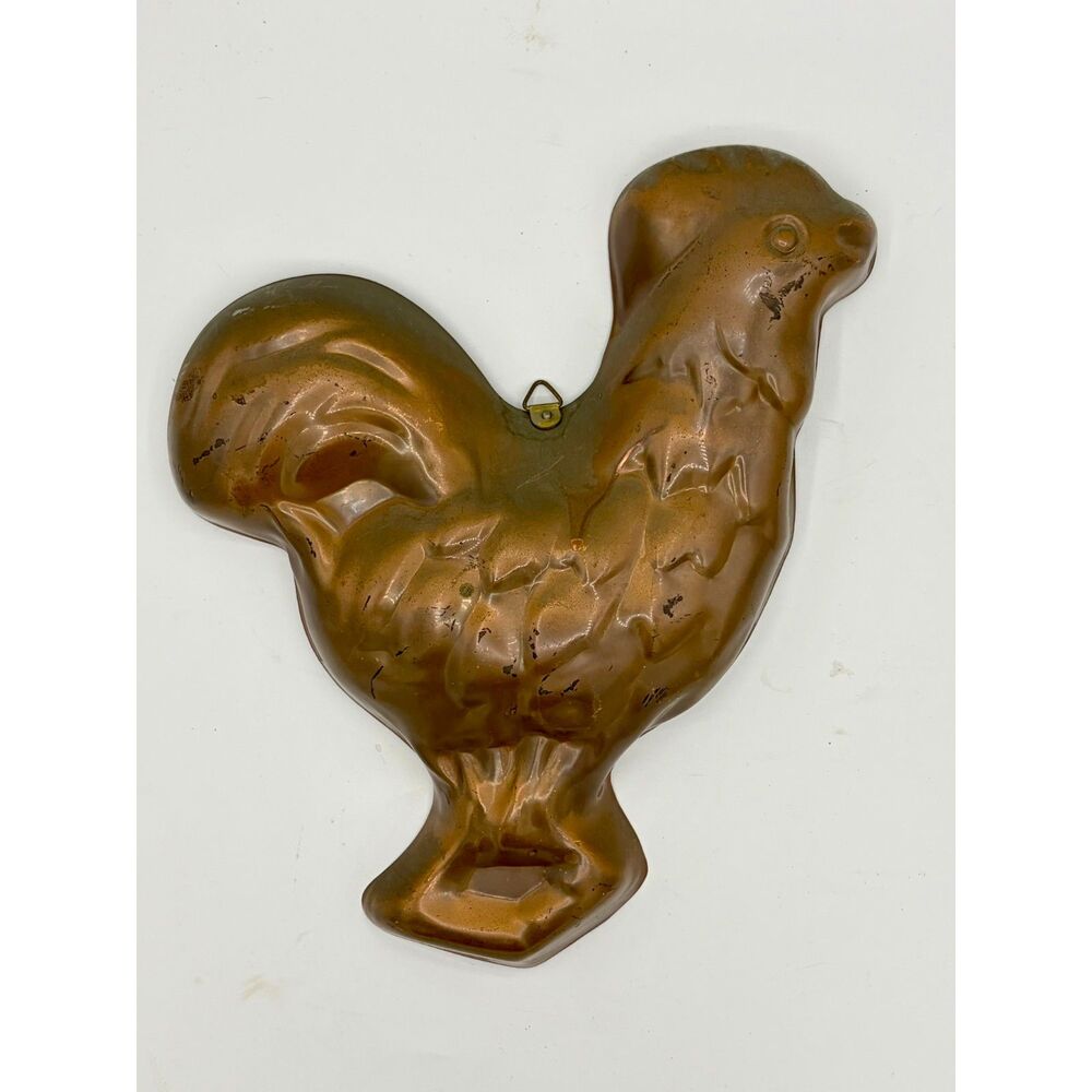 Vintage Copper Rooster Mold Wall Decor 1970s Country Farmhouse Cottagecore